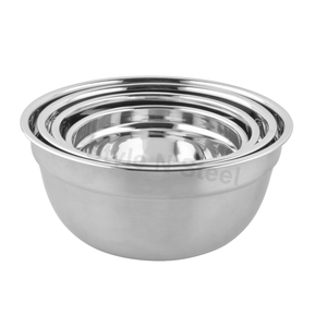 Ensemble de 4 bols à salade de qualité supérieure en acier inoxydable écologique, design classique Euro Bowl, vente en gros - Product Image 1