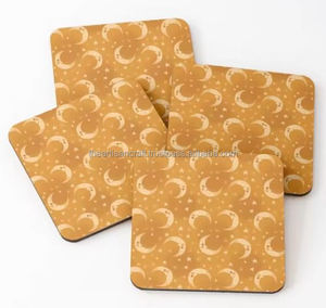 Ensemble de sous-verres 4 pièces au design unique en bois artisanal poli avec impression d'agate pour tasse de service de thé Souvenir de style amour - Product Image 1