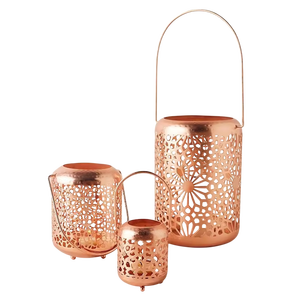 Juego de portavelas de hierro con velas con notas musicales para decoración navideña del hogar, patrones recortados, linterna con luz LED sin llama - Product Image 4