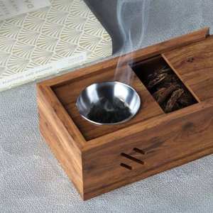 Caja Clásica de Madera para Quemador de Incienso Bakhoor con Almacenamiento Oculto - Product Image 2