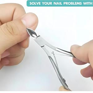 Cortauñas Profesional de Acero Inoxidable para Bebés, Curvo, con Abertura de Mandíbula Ancha, Duradero, Punta Biselada de 10 mm, para Cutículas - Product Image 1