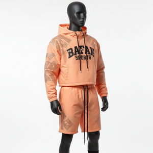 Ensemble short et veste coupe-vent pour homme en tissu polyester, vêtements d'entraînement avec impression par transfert thermique personnalisée, ensemble short coupe-vent pour homme, grandes tailles - Product Image 4