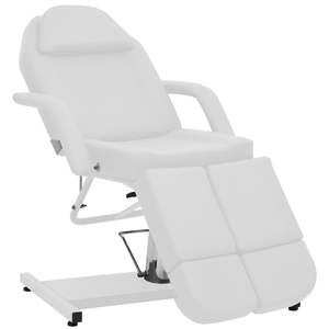 Fauteuil de traitement grand format en similicuir blanc avec structure en fer – Tables et lits de massage haut de gamme - Product Image 1
