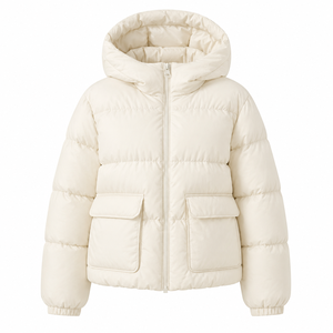 Luxury Women's Winter <b>Cropped</b> Bubble <b>Jacket</b> Breathable Waterproof Quilted <b>Puffer</b> Coat Plain Dyed Nylon Lining Casual <b>Jacket</b> - Product Image 4