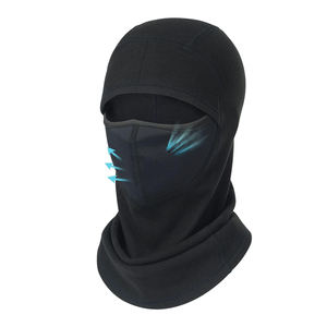 Cagoule de ski en polaire noire respirante, cache-visage et cache-cou - Product Image 1