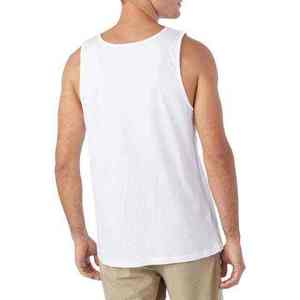 Camiseta sin Mangas Blanca para Hombre con Estampado de Rayas Coloridas, Cuello Redondo, Diseño Casual de Punto Transpirable - Product Image 2