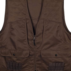 Gilet de chasse sans manches pour homme, marron, avec plusieurs poches, respirant, en softshell, vêtements d'extérieur, style été - Product Image 3
