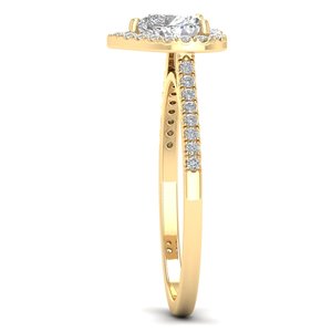 REYES Luxury 14K Solid Gold HPHT CVD Heart Cut 0.78 Carat Lab Grown Diamond Engagement Solitaire <b>Ring</b> For Her Fine Jewelry - Product Image 3