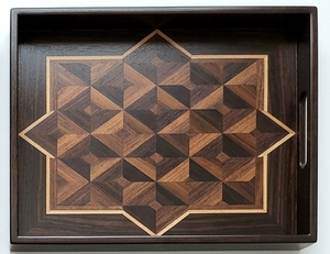 Hand Carved Wooden Single Multifunction Serving <b>Tray</b> Rustic Brown Rectangular Display Platter Memorial Decorative <b>Storage</b> <b>Tray</b> - Product Image 5
