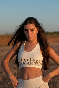 Top Corto de Algodón con Estampado de Bloques Moon Top, Diseño Flor de la Vida, Tela Suave y Transpirable para Uso Diario y Estilo Veraniego - Product Image 4