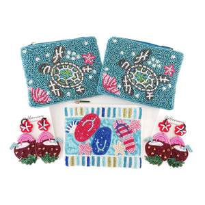 Pochette à monnaie perlée de style indien traditionnel, broderie de perles de rocaille bohème de qualité supérieure - Product Image 4