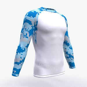 T-shirt de compression à manches courtes pour hommes, motif drapeau américain, personnalisé pour BJJ MMA Grappling No Gi Training, en Spandex/Nylon, séchage rapide - Product Image 4