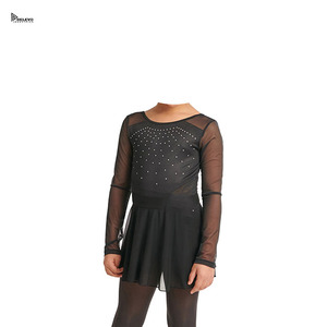 Justaucorps de gymnastique sans manches pour bébés filles, personnalisé, en tissu extensible respirant doux 220 GSM avec strass et maille - Product Image 4