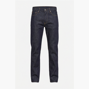 Jean en denim coupe droite délavé foncé pour homme, coupe slim, en coton, style décontracté, pantalon d'automne - Product Image 1
