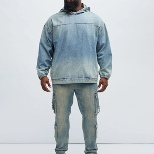 เสื้อฮู้ดดี้เดนิมทีมชาย คุณภาพพรีเมียม ผลิตในปากีสถาน รับผลิตแบบ OEM ODM ขายส่งเสื้อฮู้ดดี้เดนิมทีมชาย - Product Image 3