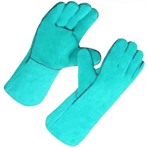 Top-Ranked Red Cowhide Split Leather Construction <b>Gloves</b> Reflective Safety Heavy Duty General Purpose Flexible Welding Work Hot - Product Image 3