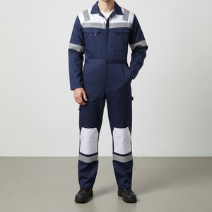 Reflective Safety <b>Overall</b> with Long Sleeves for <b>Construction</b> Mining and Mechanical Work Use - Product Image 1