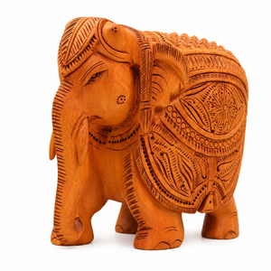 Handcrafted Wooden <b>Elephant</b> Statue | Intricately Carved Decorative <b>Elephant</b> Figurine | Traditional Wooden Home Office <b>Decor</b> - Product Image 2