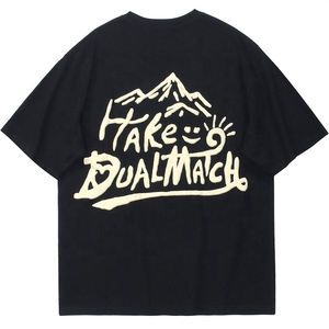 เสื้อยืดพิมพ์ลายพัฟคุณภาพสูงแบบกำหนดเอง เสื้อยืดคอตตอนผู้ชายคอกลม พิมพ์ลายโฟม 3 มิติ สำหรับฤดูร้อน - Product Image 1