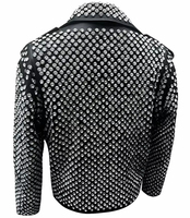 Veste en cuir et toile d'hiver la plus vendue, cloutée métallique, style gothique rock punk motard, réversible, respirante, plusieurs couleurs