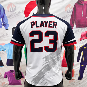 Uniforme de Béisbol Personalizado para Equipo, Talla Grande, Manga Corta, 100% Poliéster, Secado Rápido, Transpirable, Antibacterial, Transferencia de Calor - Product Image 3