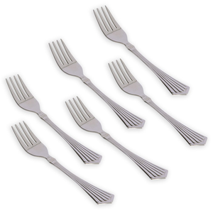 Ensemble de 4 fourchettes à dîner en acier inoxydable, finition miroir, argent, couverts de table, ustensiles de cuisine - Product Image 2
