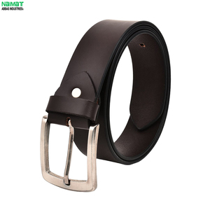 Cinturón Formal de Cuero Genuino NAMAT, Piel de Vaca, Color Sólido, Hebilla Rectangular Plateada, Cinturón de Vestir Duradero para Hombre - Product Image 2