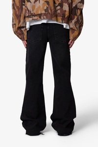 Vintage Western Super Flare Denim Jeans 100% Cotton Mid Waist Black Eco-Friendly Color Fade Proof Customized - Product Image 4