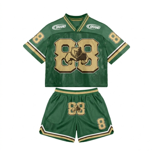 Women Green Mesh Crop Jersey And Shorts Set 180 GSM Breathable Polyester Panel Design <b>Heat</b> Transfer Custom Logo Women's Sets - Product Image 1