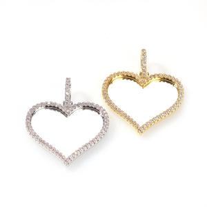 Custom <b>Memory</b> Photo Necklace Personalized Family Lover Photos Iced Out Lab Diamond Heart Shape Pendant Hip Hop Picture Necklace - Product Image 2