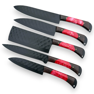 LEGACY BLADES Professional Damascus Chef <b>Knife</b> <b>Set</b> 5-Piece Resin Handle Handmade Razor <b>Sharp</b> Ambidextrous <b>Knives</b> OEM Supplier - Product Image 3