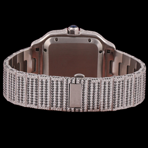 Nuevo Reloj de Hombre de Lujo con Movimiento Automático, Cristal Cuadrado de Moissanita y Diamantes, Esfera Analógica de Acero Inoxidable, Joyería Hip Hop - Product Image 4