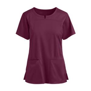 เสื้อสครับผู้หญิง สีดำ โพลีเอสเตอร์ ถัก แขนสั้น มีกระเป๋า ชุดยูนิฟอร์มโรงพยาบาล สำหรับบุคลากรทางการแพทย์ - Product Image 3