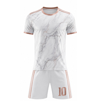Ensemble de maillots de football à motif marbre blanc, best-seller, luxe, or rose, sublimé - Tenue d'équipe