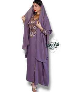 ชุดเดรสยาว 2 ชิ้น แบรนด์ AWAIS HOUSE สำหรับผู้หญิงมุสลิม ดีไซน์เรียบหรู ผ้ากำมะหยี่ประดับลูกปัด ทรงเอไลน์ ซักได้ ขายส่ง - Product Image 4