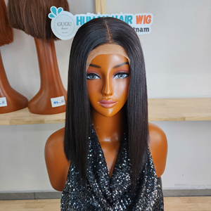 Short <b>Bob</b> Human Hair <b>Wig</b> 2x6 Lace Front Glueless Straight <b>Bob</b> <b>Wig</b> Natural Color for Women GuGu Hair Vietnam - Product Image 4