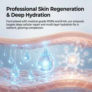 Sérum Ampoule PDRN Pink Glass Glow 10000ppm 8 Types d'Acide Hyaluronique Anti-Âge Éclaircissant Hydratant Soin Coréen pour la Peau 30ml - Product Image 5