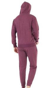Men's 100% Cotton Winter Sportswear Set Eco-friendly Hooded Two-Pieces Tracksuit Breathable Solid Color Anti-Bacterial - Product Image 2