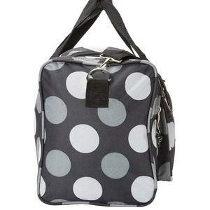 กระเป๋าดัฟเฟิลกีฬาโพลีเอสเตอร์ลายจุดสีดำพร้อมสายสะพายไหล่ปรับได้สำหรับการเดินทางและใช้ในยิม - Product Image 3