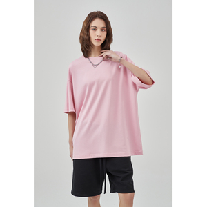 Camiseta Oversize Rosa de Algodón, Ajuste Holgado, Camiseta de Verano Casual con Cuello Redondo, Compra con MOQ Bajo, Camisetas para Mujer - Product Image 5