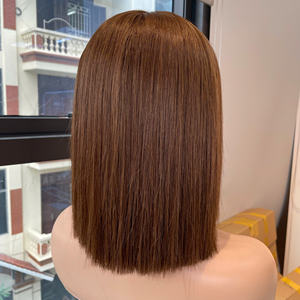 Peluca de cabello vietnamita liso sedoso súper doblemente trenzado marrón para mujer, de alta calidad, precio de fábrica al por mayor - Product Image 6