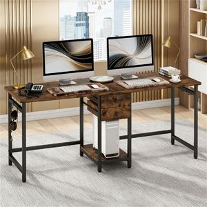 Scrivania da Ufficio Multifunzionale per Due Persone con Spazio di Archiviazione per Studio o Uso Domestico - Product Image 4