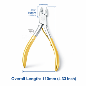 ที่ตัดหนังกำพร้าสแตนเลสสตีลคุณภาพพรีเมียม ด้ามจับสีทอง ใบมีดคมกริบ สำหรับมืออาชีพ ใช้ตัดเล็บมือและเล็บเท้า - Product Image 4