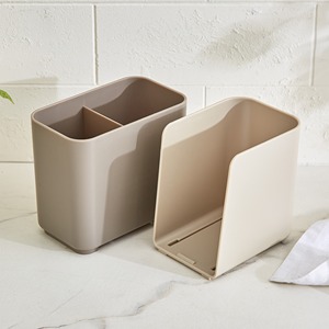 Modern Two-Tone Plastic Cutlery Holder With Forks And Spoons 20x8x11 Cm Dishwasher Safe Minimalist Design - Product Image 5