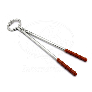 ที่จับวัว สแตนเลส ด้ามยาว พร้อมด้ามจับพีวีซี ใช้ซ้ำได้ ผิวซาติน ความยาวรวม 19 นิ้ว อุปกรณ์จัดการปศุสัตว์ - Product Image 1