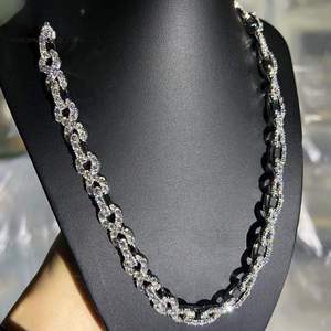 Luxury <b>Iced</b> <b>Out</b> Infinity Link <b>Chain</b> Necklace VVS Moissanite Diamond Hip Hop Statement Jewelry for Men Unisex Premium Style - Product Image 3