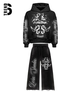 Ensemble de sweat-shirts à capuche pour homme, imprimé numérique motif galaxie, streetwear, tricoté en polyester respirant, vêtements d'extérieur pour l'automne - Product Image 2