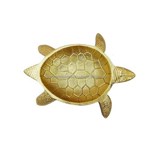 Alta demanda, venta al por mayor, elegante cuenco de tortuga de Metal, aluminio con acabado dorado para aperitivos, almacenamiento de frutas secas, múltiples estilos disponibles - Product Image 3