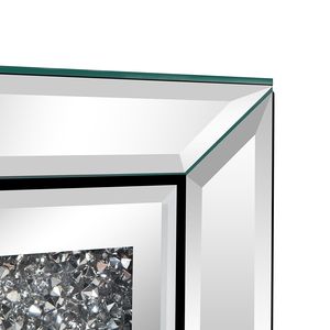 Comodino Contemporaneo con 3 Cassetti e Superficie a Specchio, Tavolino Moderno da Camera da Letto - Product Image 6