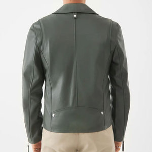 Vêtements d'extérieur, livraison rapide, veste en cuir pour homme tendance, cuir véritable personnalisé, veste de motard pour homme de qualité supérieure - Product Image 4